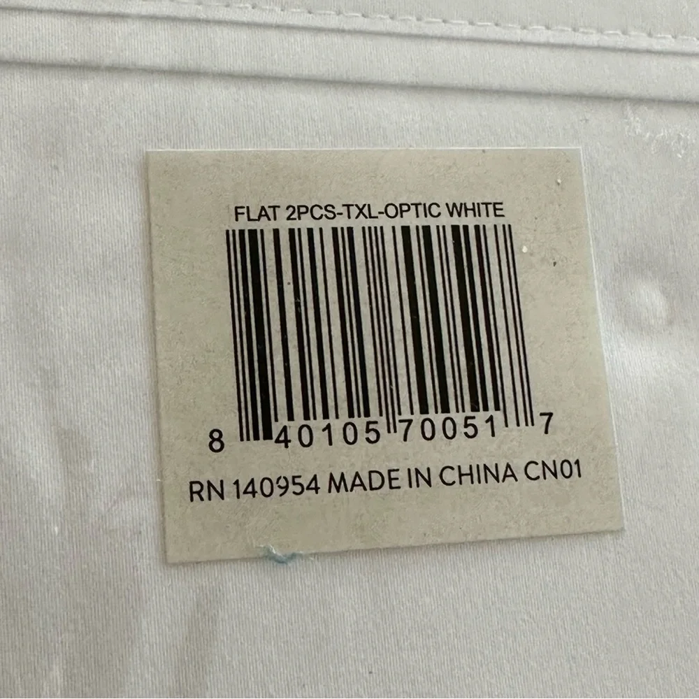 BARE Home Non Toxic 2 Pack Twin/Twin Extra Long White Flat Sheet New